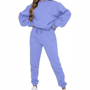 Nuevo 2025 conjuntos de chándal con capucha para mujer de Color sólido ropa estampada de peso pesado con pantalón de talla grande características - Product Image 4