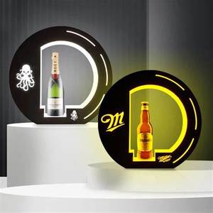 Estante de exhibición de vino LED de acrílico personalizado 2025 elegante soporte de venta al por menor iluminado moderno para exhibir botellas de vino - Product Image 1