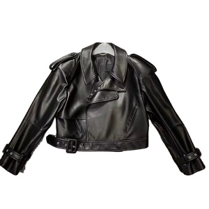 Chaqueta de Cuero Sintético Rojo Oscuro de Manga Larga para Mujer, Estilo Casual de Invierno, Venta al Por Mayor OEM - Product Image 3