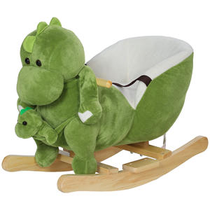 AIYAPLAY-Cheval à bascule dinosaure pour enfants de 18 à 36 mois avec sons et couverture souple, vert - Product Image 1