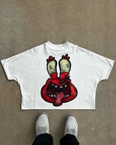 เสื้อยืดครอปผ้าฝ้ายโอเวอร์ไซส์สำหรับผู้ชายสำหรับ300g ทรงสลิมฟิตผ้าฝ้าย100% ออกแบบได้ตามที่ต้องการเป็นมิตรต่อสิ่งแวดล้อม - Product Image 1