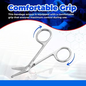 <b>Compact</b> Portable Stainless Steel Bandage Scissors Mini Durable Medical Instrument Manually Powered - Product Image 4