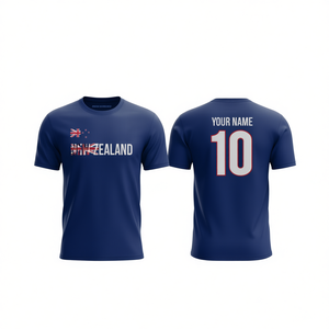 Set di Maglie da Calcio Ispirate alla Nuova Zelanda per Tifosi Blu Navy con Nome e Numero Personalizzati - Product Image 2