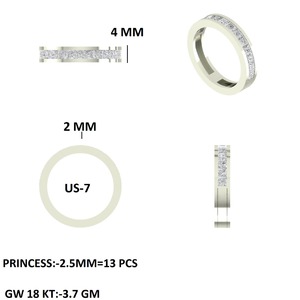 Bague solitaire de 3,5 carats avec alliance assortie - Product Image 2