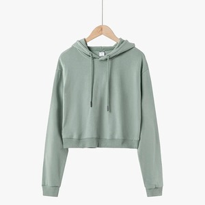 Meilleure vente de haute qualité dames Crop Top Hoodies Prix raisonnable Printemps Femme Vêtements avec col à capuche pour la saison d'hiver - Product Image 4