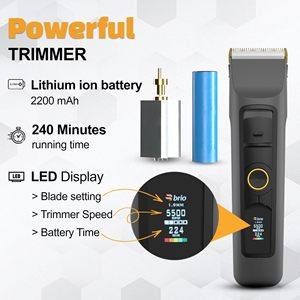 Tondeuse à cheveux sans fil professionnelle pour hommes, longue autonomie de la batterie, avec lame en céramique pour barbe et corps - Product Image 4