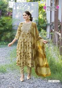 Nouvelle Collection Maruti Fashion : Ensemble Kurta et Pantalon pour Femme, en Rayonne Lourde Imprimée à la Feuille, Style Indien et Pakistanais, pour Soirées et Mariages - Product Image 3