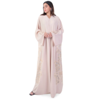 Abaya islamique saoudienne pour femmes, respirante, sans couture, broderie personnalisée, polyethersulfone, quatre saisons, kaftan noir