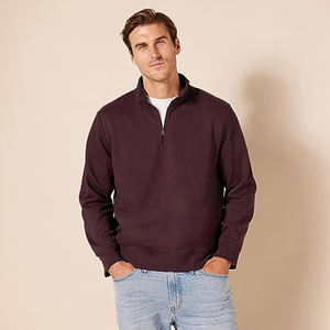 Pull à capuche surdimensionné personnalisé pour homme, nouveau style, manches longues, bloc de couleur, demi-zip, épaules tombantes, polaire corail - Product Image 5