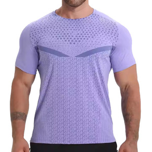 T-shirts de gymnastique décontractés personnalisés Chemises de fitness à manches courtes imprimées T-shirt de compression d'entraînement pour hommes - Product Image 4