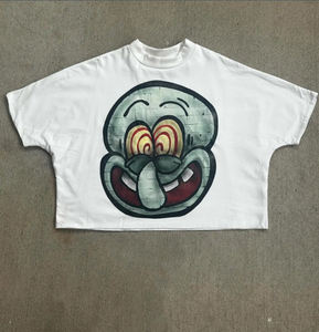 T-shirts à col montant surdimensionné personnalisés T-shirts lourds de gros Chemise unie pour hommes T-shirt coupe carrée - Product Image 4