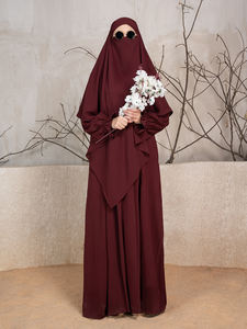 Nouveaux vêtements traditionnels musulmans de qualité supérieure Ensemble abaya 2 pièces Abaya de prière modeste Robe musulmane pour femmes et hijab Khimar Abaya modeste - Product Image 6