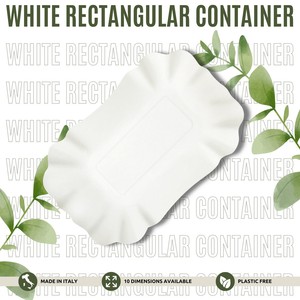 Barquette en carton blanc rectangulaire jetable, recyclable, biodégradable, de qualité alimentaire, enduite, style solide, usage commercial, personnalisable - Product Image 2