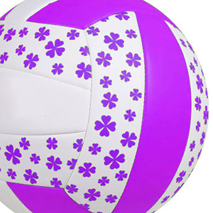 Ballon de volley-ball personnalisable violet taille 5 officiel – Matériau PU doux au toucher, cousu à la machine, durable pour l'intérieur et l'extérieur - Product Image 3