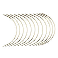 3pcs Aiguilles à coudre pour extensions de cheveux incurvées en forme de C Outils de tissage de cheveux