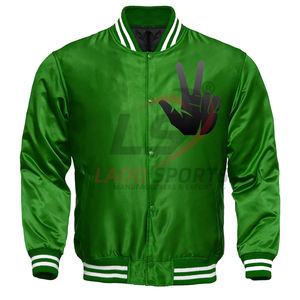 Blousons de baseball en satin personnalisés avec nom et numéro de l'équipe Bomber de démarrage d'hiver avec broderie par lots - Product Image 3