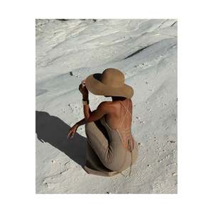 Wide Brim Camel Knitted Pattern Fashionable and Functional <b>Hat</b> Sun Protection Hsr2005 - Camel - Product Image 3