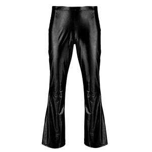 Pantalones acampanados informales de cintura alta para hombre, material de algodón con acabado metálico brillante, pantalones de disfraz de discoteca de Color personalizables - Product Image 2