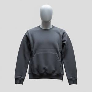 Sweat-shirt en molleton à col rond pour homme personnalisé, fermetures éclair latérales fonctionnelles, poche kangourou cachée, 100% coton, pull d'hiver - Product Image 1