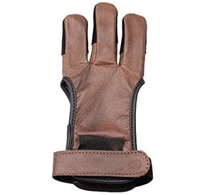 Three-Finger Premium Archery Gloves Leather Gloves for Right and Left Hand Archers Made from Pure Cowhide - Product Image 1