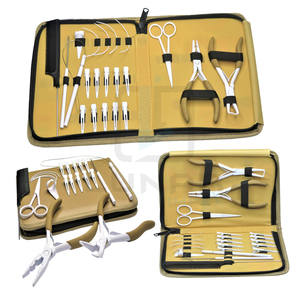 Kit de herramientas para extensión de cabello, con Funda de cuero bronceado y alicates, empuñaduras de mango fuertes con etiquetado de marca personalizado gratis, Color blanco - Product Image 5