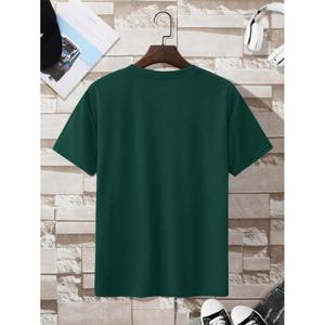 Camisetas de color sólido Camiseta deportiva de ajuste regular para hombre Ecológico 100% algodón Logotipo personalizado Impreso Camisetas Ligeras - Product Image 3