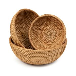 Contenedores organizadores de despensa a precio económico, cestas de ratán sostenibles, cestas tejidas poco profundas. - Product Image 2