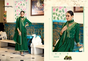 Style traditionnel indien Anarkali Kurti robe Dupatta costume de mariage pour femmes longue broderie de soie au sol pour tenue de fête - Product Image 4