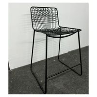Tabouret de bar haut moderne en treillis métallique – Robuste, inaltérable, idéal pour salle de sport, cave à vin, bureau à domicile, bar à domicile, appartement