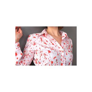 Camicia elegante classica da donna fantasia di colore rosso-bianco