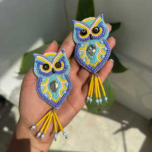 Pendientes de Corazón Bordados con Flores y Cuentas, Pendientes Personalizados con Múltiples Cuentas, Joyería Festiva para Mujer al Mejor Precio - Product Image 6