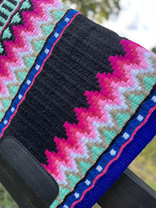Western Show Horse Saddle Blanket Diseño de Nueva Zelanda Manta de sillín de lana hecha a mano Top Wool Saddle Pad Size - Product Image 4