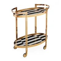 Chariot de service alimentaire en céramique écologique fait main de qualité supérieure, style américain moderne, chariot à boissons plaqué, sûr pour les aliments - Zahid Eports
