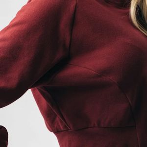 Sudadera con capucha para mujer, 360GSM, de algodón grueso, cuello en V, corte cropped, hombros caídos, estilo oversize y boxy, con logotipo personalizado OEM, estilo streetwear - Product Image 6
