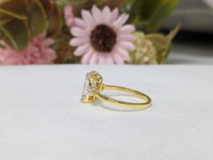 Lurba_Jewels Certified Moissanite Engagement <b>Ring</b> 14K Yellow Gold Wedding Proposal Promise <b>Ring</b> <b>for</b> Her Minimalist Jewelry - Product Image 2