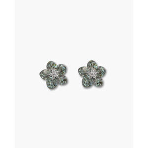 Boucles d'oreilles fleur de cerisier plaquées rhodium - Product Image 3