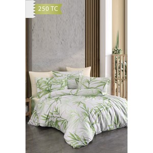 Varol 250 TC Bamboo Woven Satin <b>Comforter</b> <b>Set</b> 4pc Eco-Friendly Plant Pattern Double Size - Product Image 1