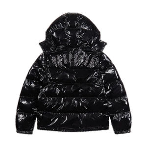 Veste d'hiver courte en duvet épaisse et brillante, streetwear personnalisé, fermeture éclair classique, vestes matelassées pour femmes - Product Image 4