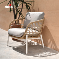 Artie Luxus Gartenmöbel Aluminium Sofa Wasserdicht Hotel Garten Sofa Möbel Rattan Freizeit Einzels ofa