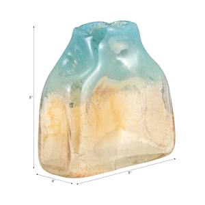 Vase en verre bleu et or élégant, idéal pour la décoration intérieure de luxe, salon, entrée et mise en scène de table, fabriqué à la main en Inde - Product Image 4