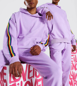 Conjunto de chándal de dos piezas de alta calidad para hombre, chándal liso con logotipo personalizado, Sudadera con capucha de talla grande ecológica - Product Image 4