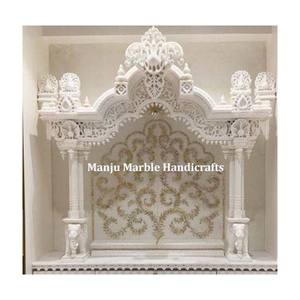 Haut de gamme pierre pur marbre blanc incrustation Temple Total fabriqué à la main marbre produit décoration de la maison cadeau Collection Mable Temple - Product Image 6