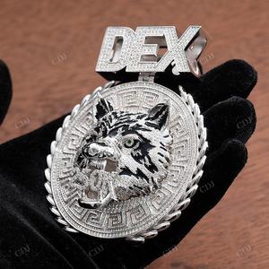 Iced Out Rond Lettre Motif DEX 250 Moissanite Pendentif Personnalisé Hip Hop 925 Argent Haute Qualité Mâle Roi Pendentifs Fine Jewelry - Product Image 2