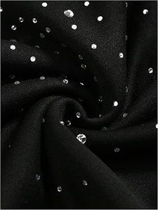 Sweat-shirt à capuche noir à sequins, coupe oversize décontractée pour adultes, toutes saisons, en coton anti-boulochage, style streetwear - Product Image 4