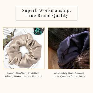 Cravates élastiques pour cheveux en soie 100% avec logo personnalisé Accessoires pour cheveux pour femmes Cravate chouchou OEM fabriquée au Vietnam - Product Image 6