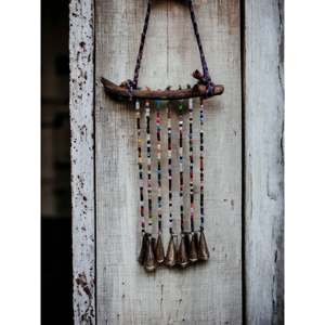 Décoration de jardin bohème faite à la main, carillon éolien rustique vintage, attrape-soleil, perles multicolores, lot de 5 pièces, en bois - Product Image 3