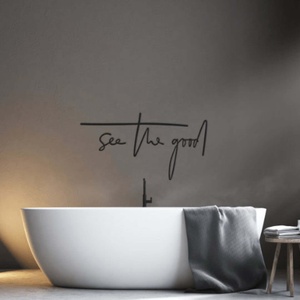 การยืนยันแรงบันดาลใจแบบเรียบง่ายศิลปะติดผนังทำจากอลูมิเนียมโลหะคำพูดทันสมัยของตกแต่งขาวดำสนุกสำหรับห้องน้ำห้องนอนสำนักงาน - Product Image 5