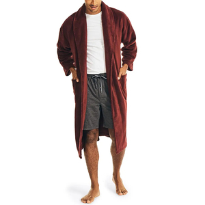 Albornoz esponjoso de temporada completa para mujer, tamaño personalizable, diseño de logotipo sólido, bata larga de invierno de algodón para Spa de terciopelo, logotipo personalizable - Product Image 3