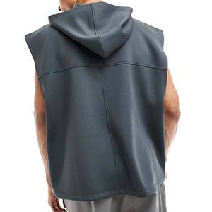 Customized <b>Sleeveless</b> <b>Hoodies</b> Blank <b>Sleeveless</b> Gym Hoodie Oversized High Quality <b>Hoodies</b> - Product Image 3