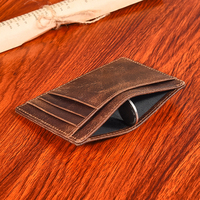 Dompet penyimpan kartu kulit asli kustom baru tempat kartu Wanita tempat kartu kulit asli